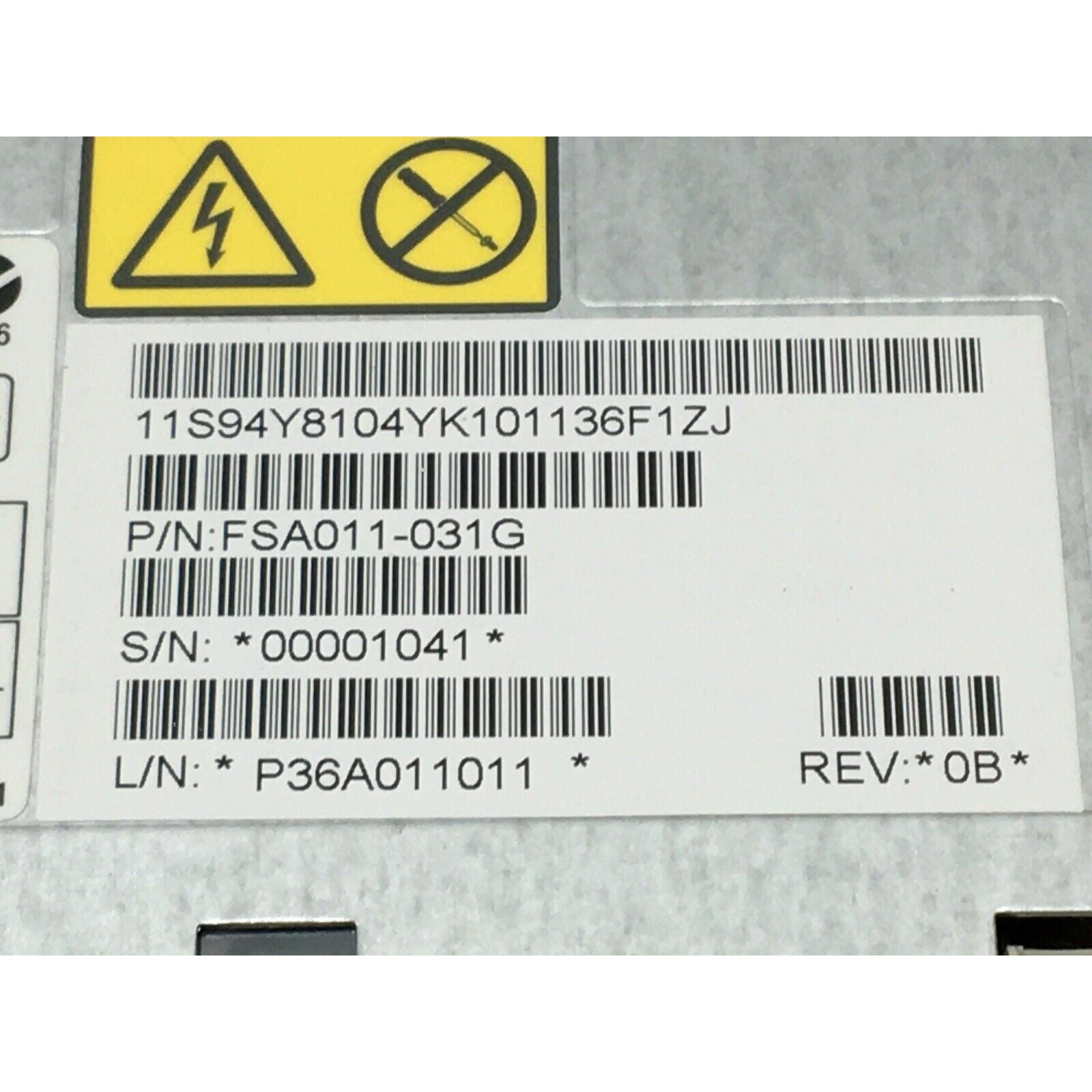 IBM 94Y8104 550W HIGH EFFICIENCY PLATINUM POWER SUPPLY 94Y8105 FSA011-031G - AloinfoUSA