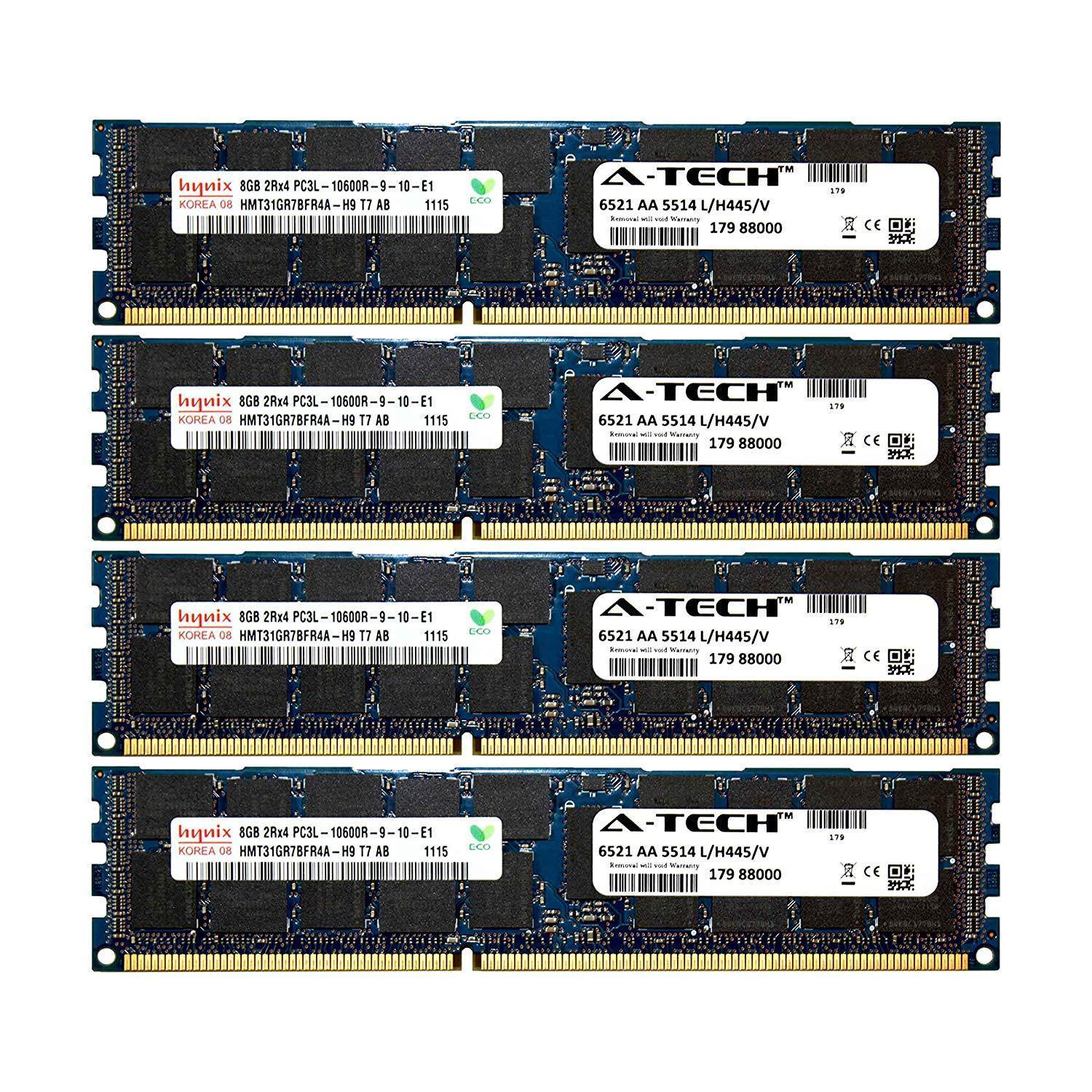 Memoria A-Tech Hynix 8GB Module PC3-10600 1.35V For Dell PowerEdge R820 A2626093 R910 T410 R415 A2862069 M610 R510 R710 A2862074 T610 T710 A3721482 C1100 C2100 C6145 C6100 C6105 R320 C6220 Memory RAM-FoxTI