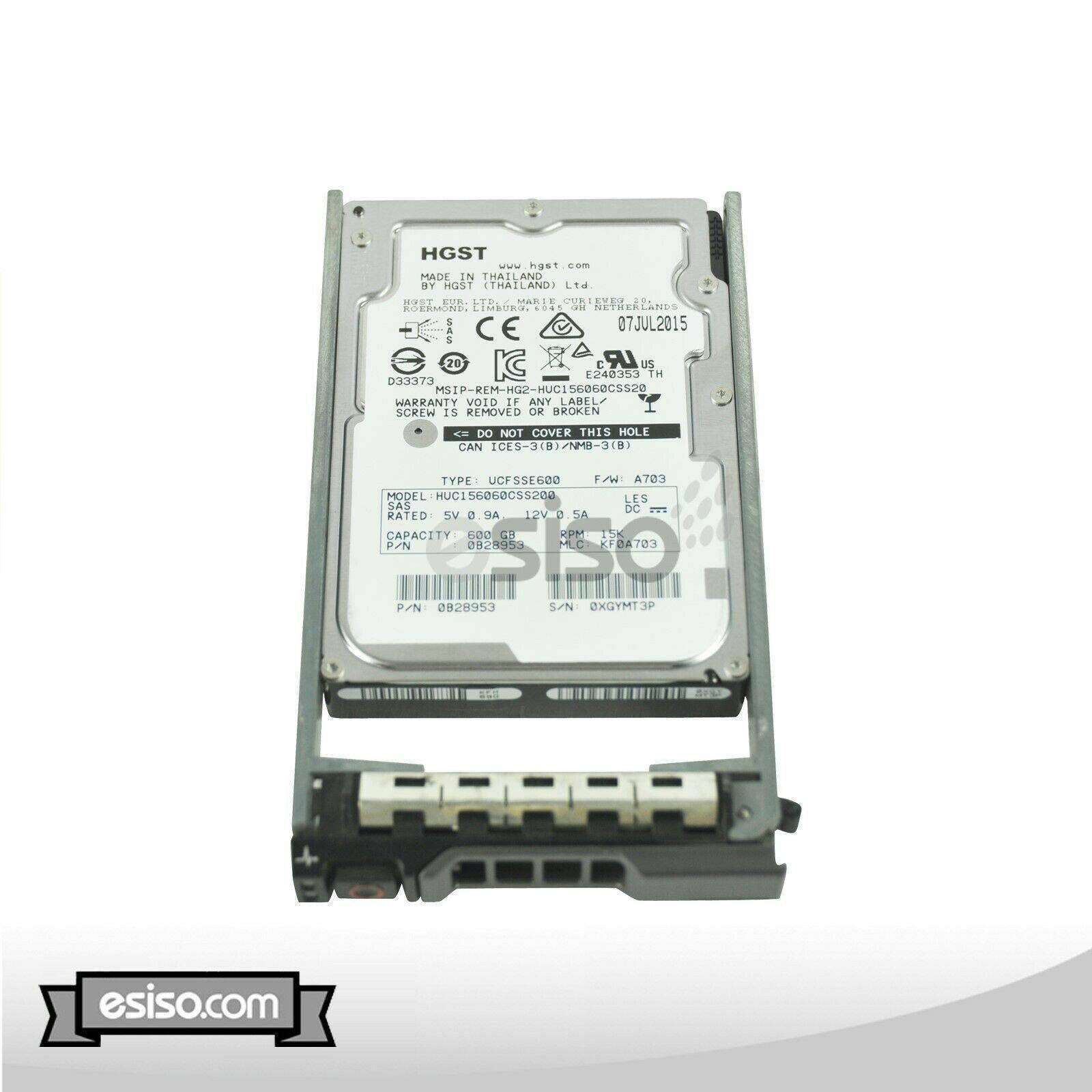 NEW 600GB 15K 12G 2.5'' SAS HDD FOR DELL POWEREDGE T610 T620 T710 1 YR WARRANTY 695976748010 - AloinfoUSA
