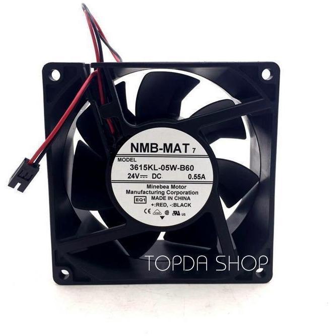 NMB 3615KL-05W-B60 Inverter cooling fan DC24V 0.55A 92*92*38MM 2pin 819599206195 - AloinfoUSA
