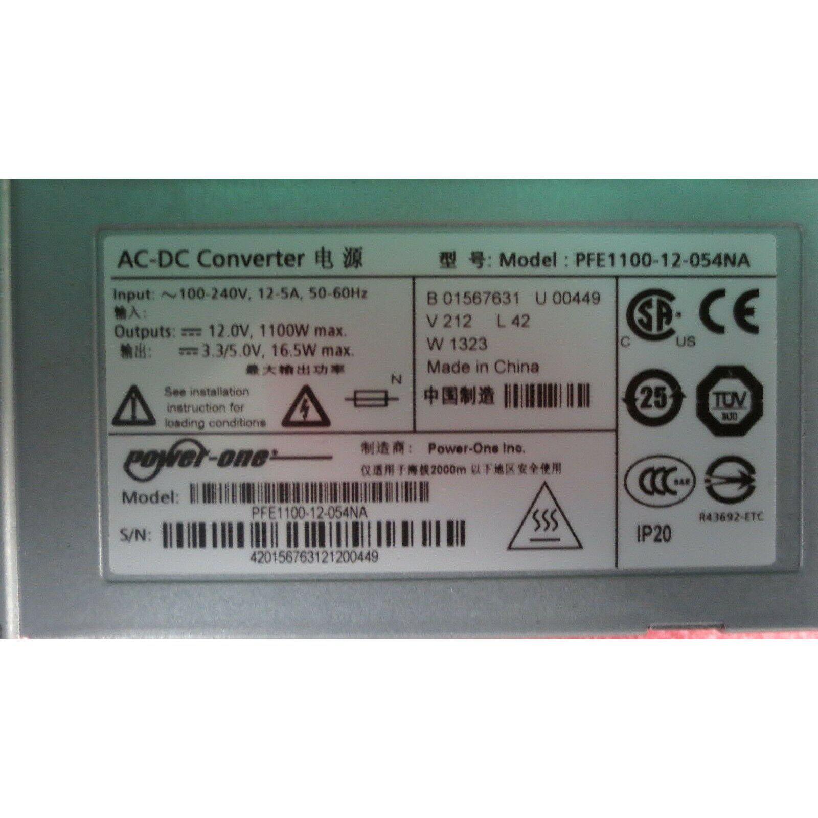 PFE1100-12-054NA - POWER ONE - Rack Mount Power Supplies 90-264VAC 1100W 12V - AloinfoUSA