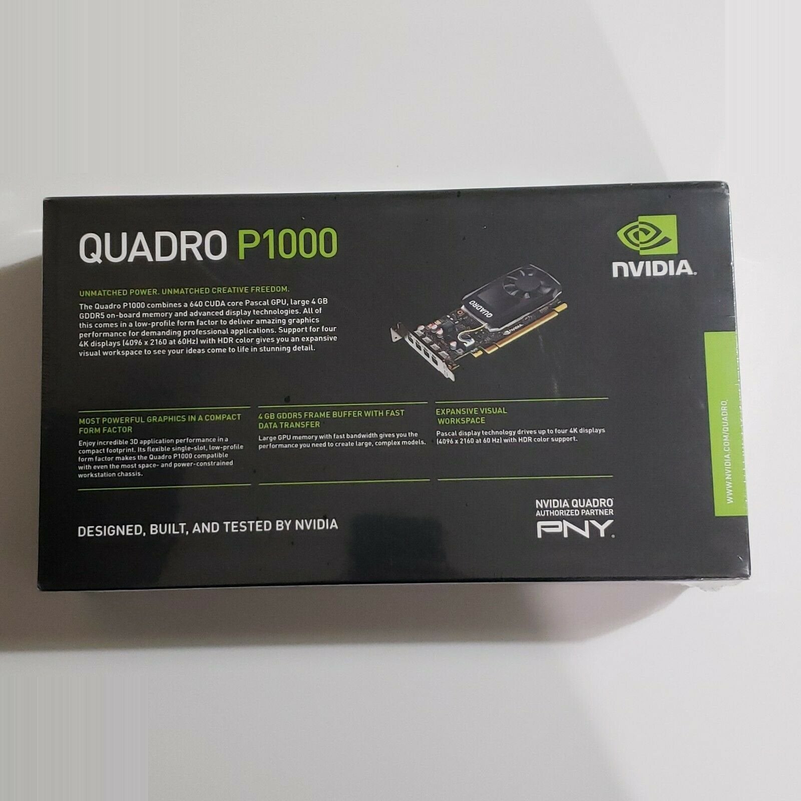 PNY Quadro P1000 VCQP1000-PB 4GB 128-bit GDDR5 PCI Express 3.0 x16 751492604626 - AloinfoUSA