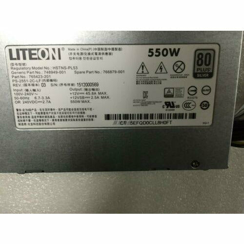 Fonte 748949-001 HPE 550W AC 100-240V 50-60HZ G9 Power Supply HSTNS-PL53 PS-2551-2C-LF - MFerraz Tecnologia