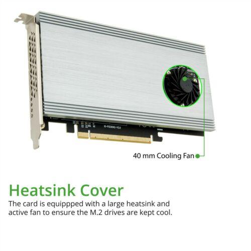 Controladora Quad M.2 M-key NVMe Slot PCIe 3.0 x16 Bifurcation Riser Controller Card Non-RAID - MFerraz Tecnologia