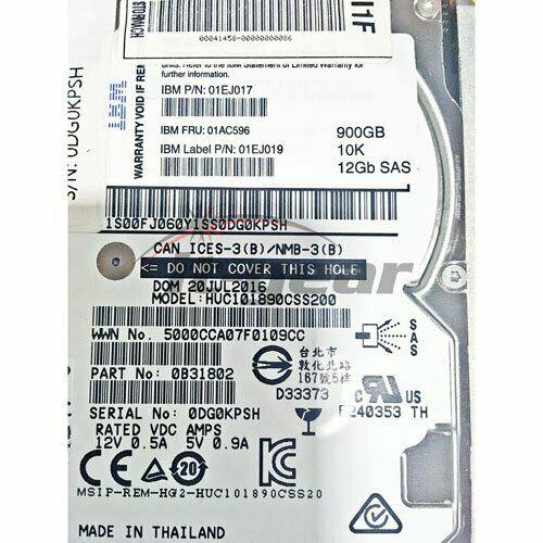 Disco IBM 01AC596 900GB 10K 2.5" HDD V5000 G2 01EJ019 01EJ017 2078-AC68 Hard Drive - MFerraz Tecnologia