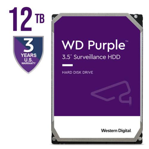 WD Purple WD121PURZ 12TB Surveillance 7200 RPM 3.5" SATA lll Internal 6 Gb/s - MFerraz Tecnologia