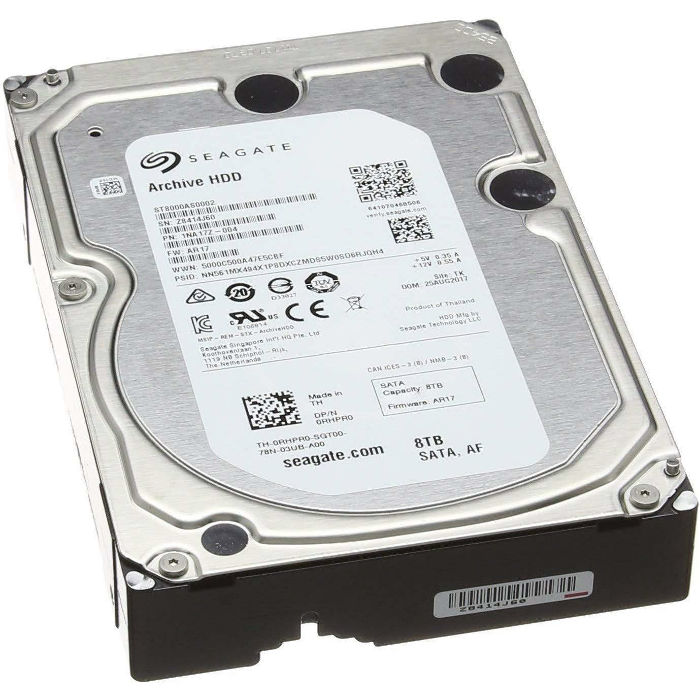 Seagate Archive HDD 8TB SATA 6GBps 128MB Cache SATA Hard Drive (ST8000AS0002) - AloinfoUSA