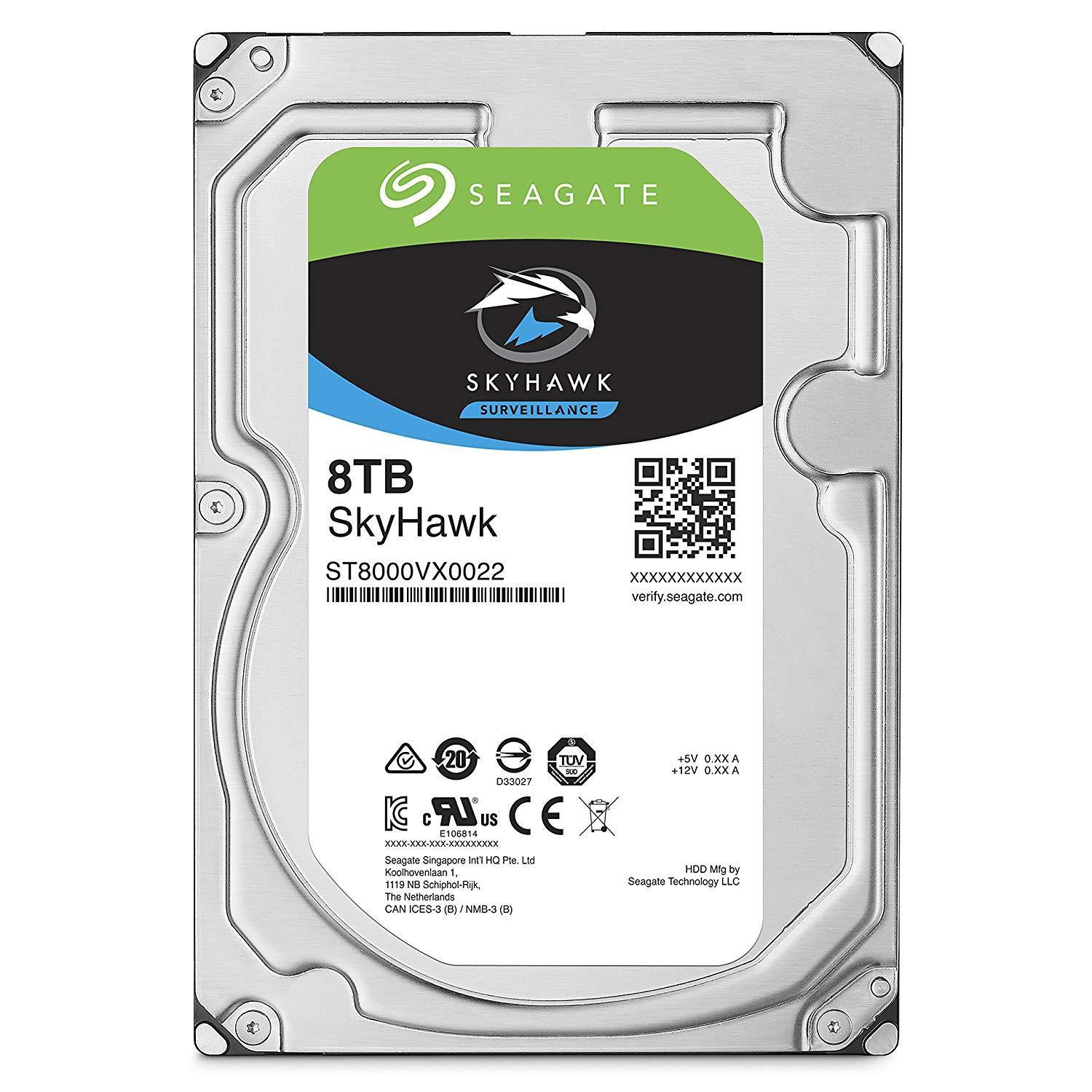 Seagate SkyHawk 8TB Surveillance Internal Hard Drive HDD – 3.5 Inch SATA 6Gb/s 256MB Cache for DVR NVR Security Camera System with Drive Health Management (ST8000VX0022) - AloinfoUSA