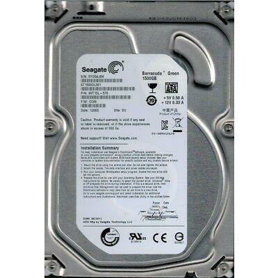 Seagate ST1500DL001 P/N: 9VT15L-570 2TB F/W: CC98 SU 5YD Barracuda Green - AloinfoUSA