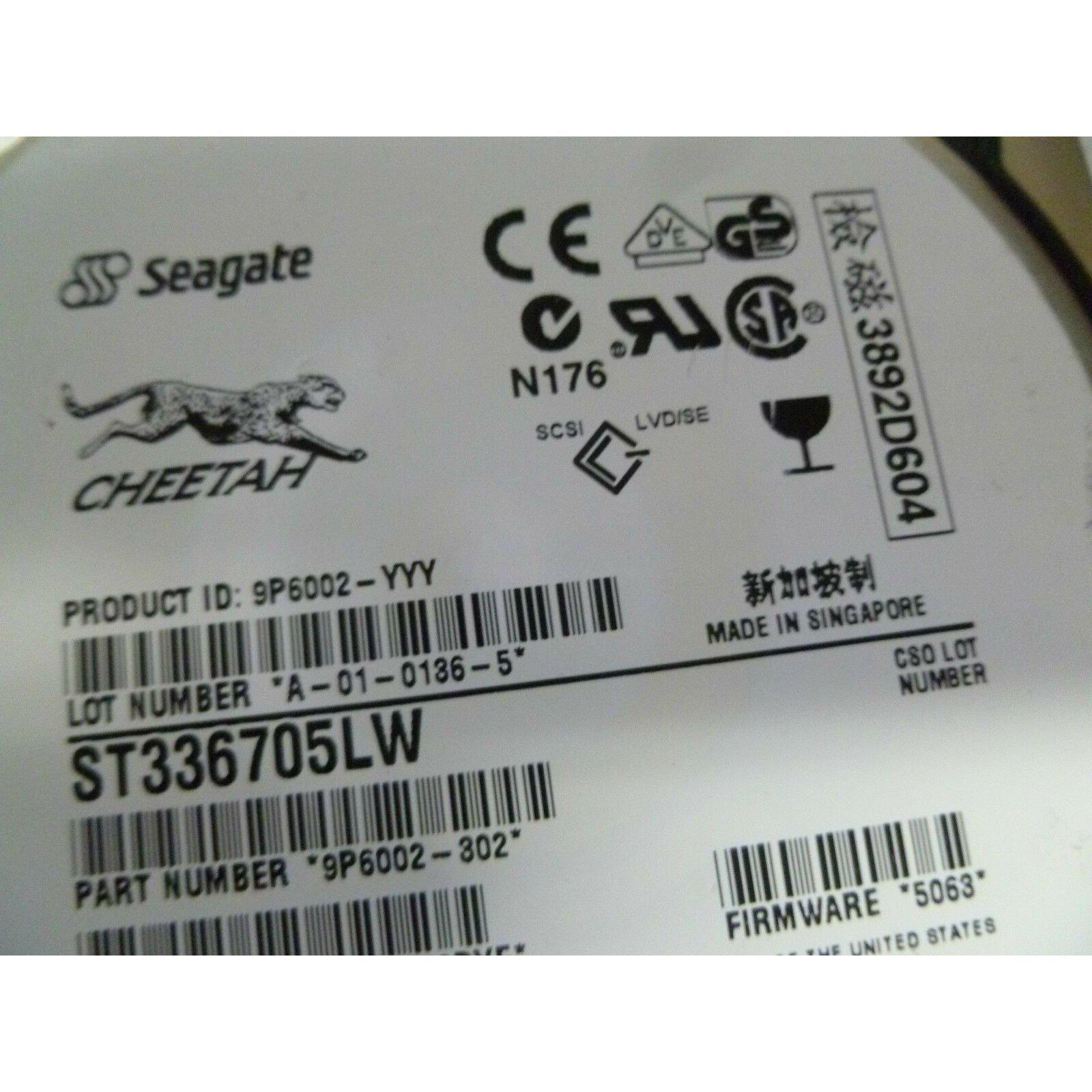 SEAGATE ST336705LW 36.7GB 68PIN SCSI HARD DRIVE P/N:9P6002-302 F/W:5063 102646150610 - AloinfoUSA