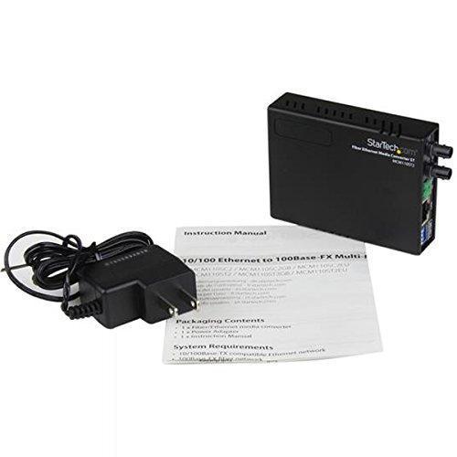 StarTech.com 10/100 Mbps Ethernet to Fiber Optic Media Converter - ST Multimode - 1310nm - 2km - Full/Half Duplex (MCM110ST2) - AloinfoUSA