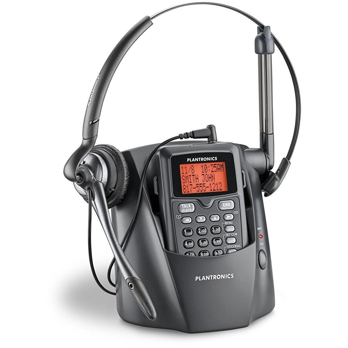 Telefone Plantronics 80057-11 CT14 Cordless Headset Phone, Black - AloinfoUSA