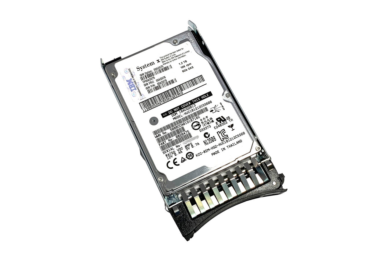 The 00AD075 is a 1.2 Terabyte, 10,000Rpm Rotation Speed, SAS hard drive for IBM X-Series servers.