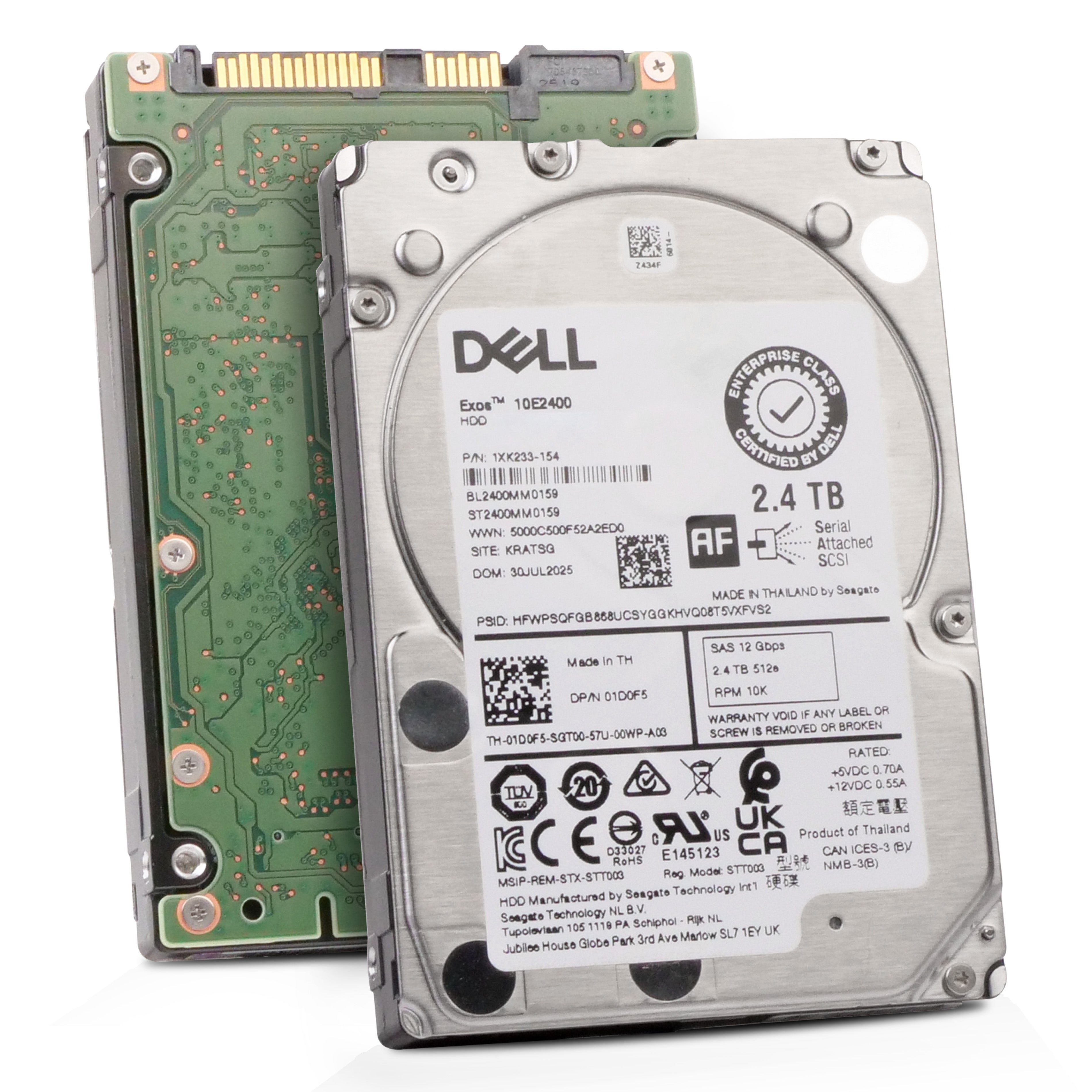 Dell/Seagate Exos 10E2400 ST2400MM0159 2.4TB 10K RPM SAS 12Gb/s 512e 256MB 2.5in HDD
