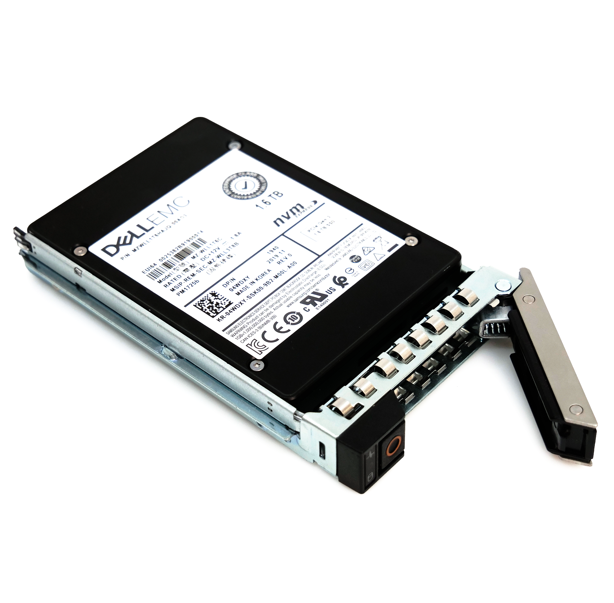 Dell G14 04WDXY 1.6TB 3 DWPD PCIe Gen 3.0 x4 4GB/s Read Intensive 3D TLC 2.5in Refurbished SSD
