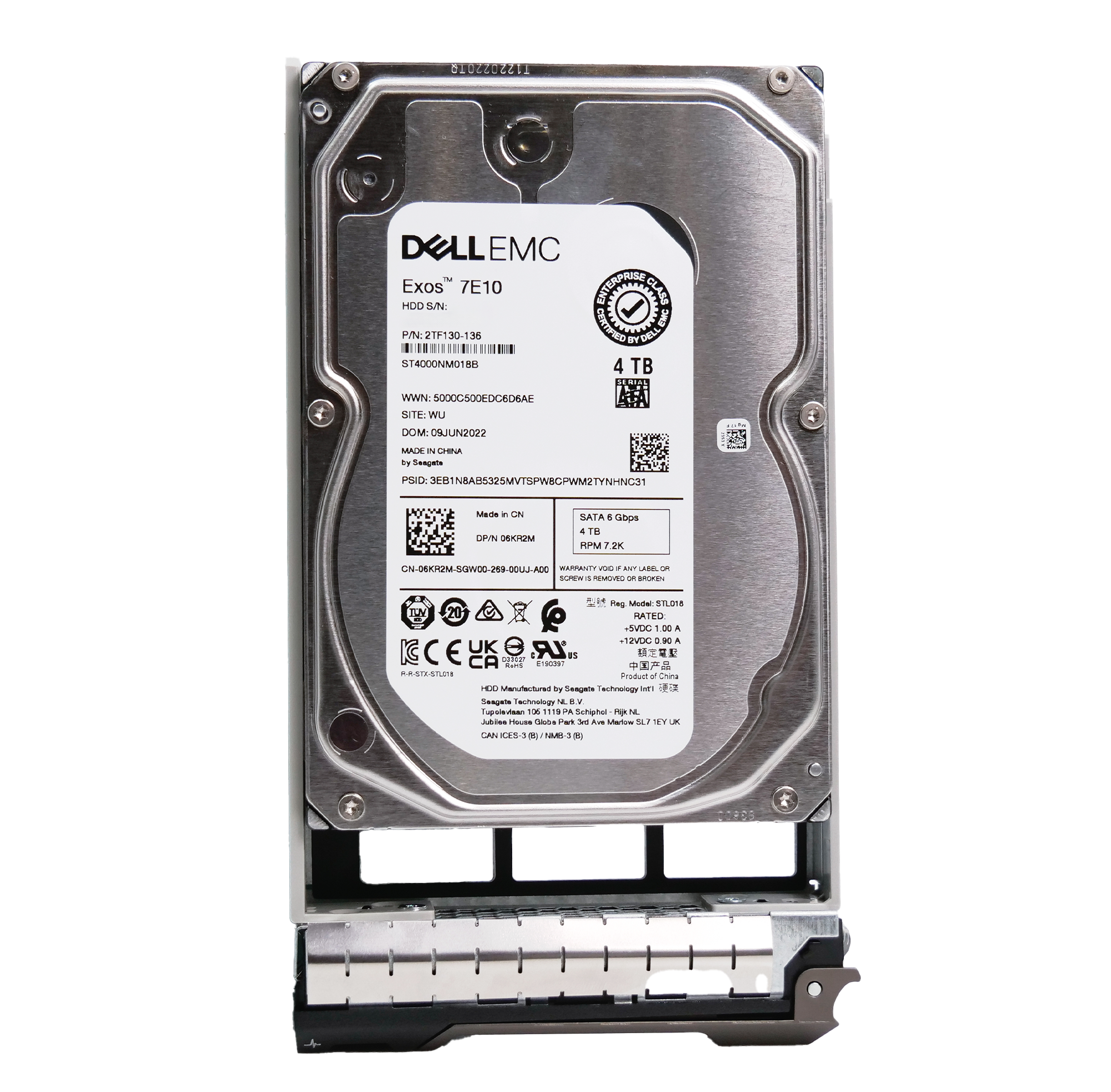 Dell G13 06KR2M 4TB 7.2K RPM SATA 6Gb/s 512n 3.5in Hard Drive