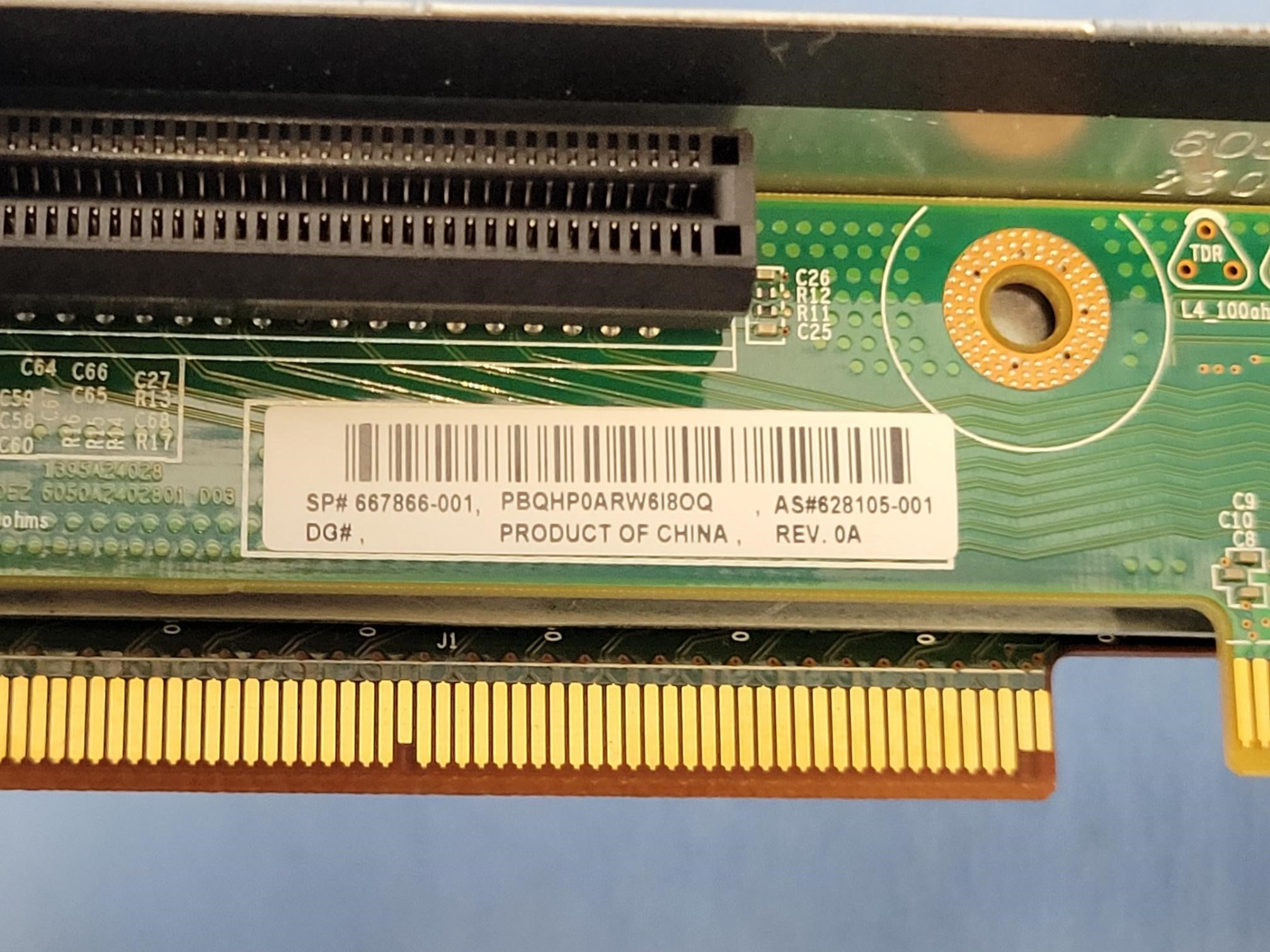 HP Dual Riser Card Assembly w/ Cage for ProLiant DL360p G8 671352-001 667866-001