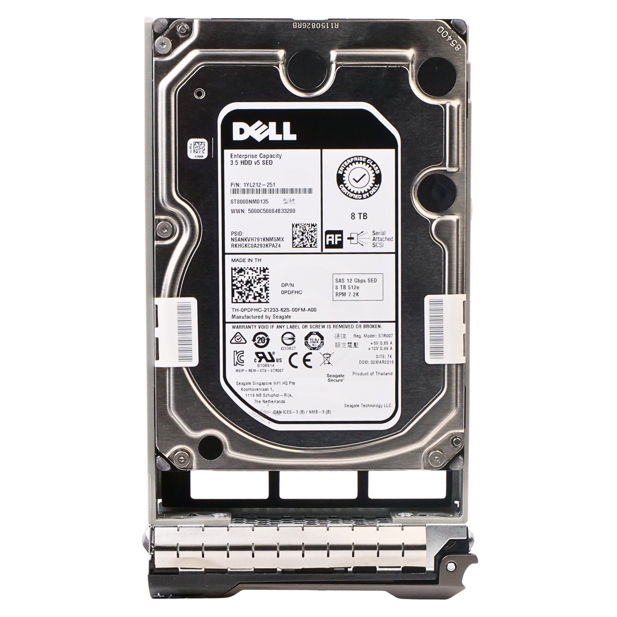 Dell G13 0PDFHC 8TB 7.2K RPM SAS 12Gb/s 512e 256MB 3.5in HDD