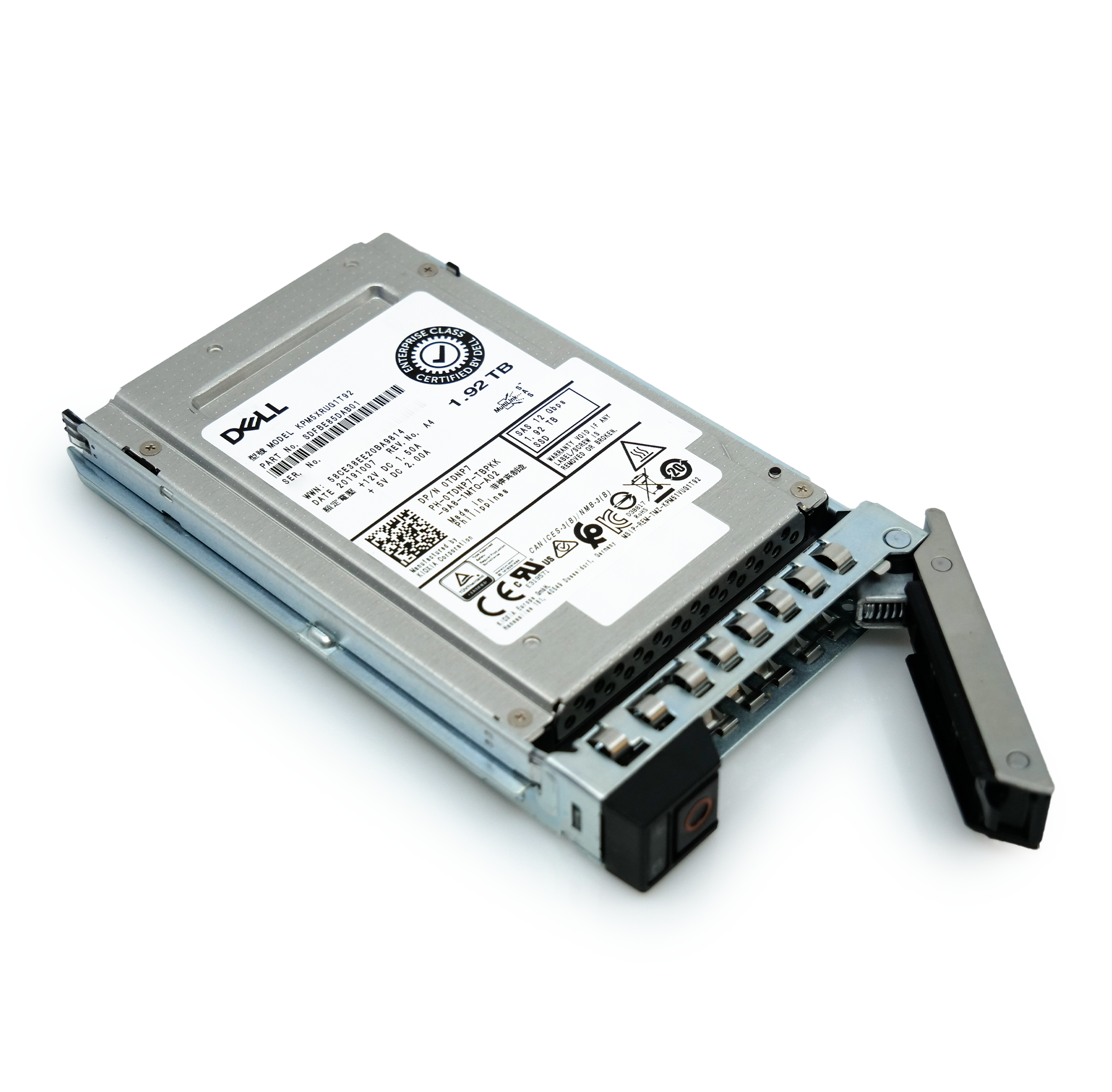 Dell G14 0TDNP7 1.92TB 1 DWPD SAS-3 12Gb/s Read Intensive 3D TLC 2.5in Refurbished Enterprise SSD