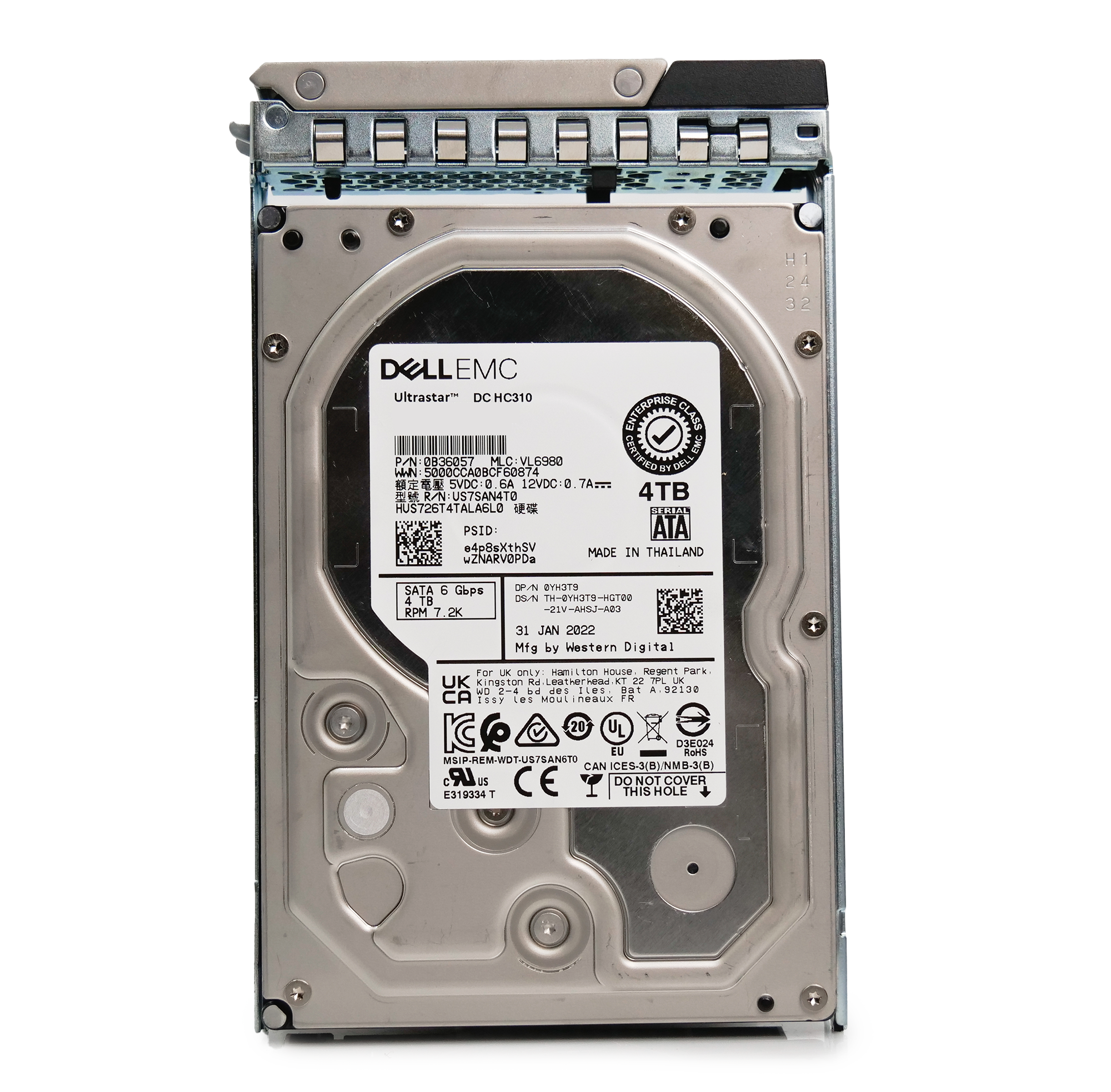 Dell G14 0YH3T9 4TB 7.2K RPM SATA 6Gb/s 512n 3.5in Hard Drive