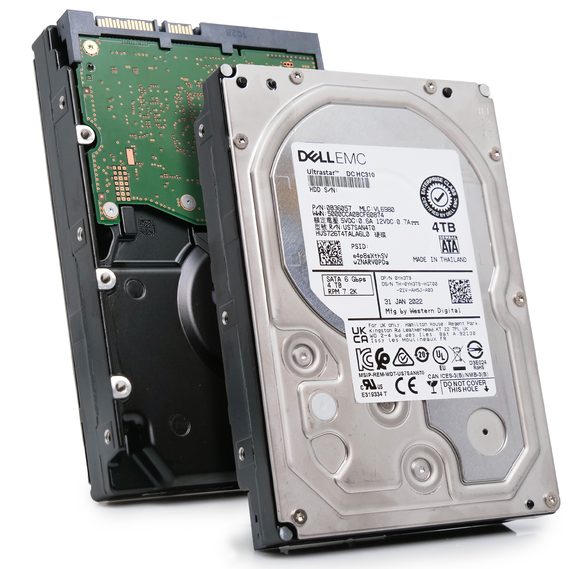 Western Digital/Dell DC HC310 HUS726T4TALA6L0 0B36057 4TB 7.2K RPM SATA 6Gb/s 512n 3.5in Hard Drive