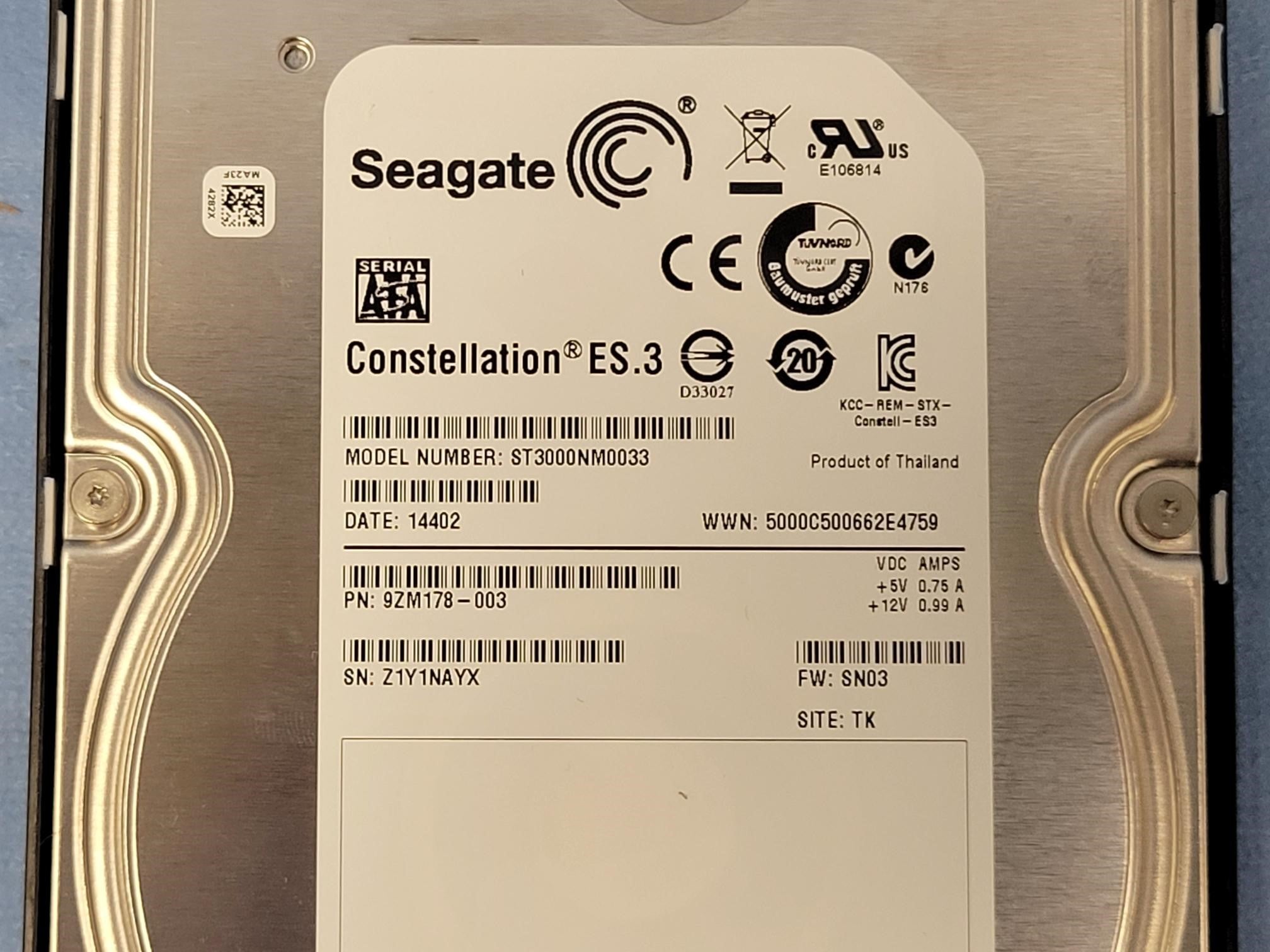 Isilon 3TB 7.2K 6Gb/s SATA 3.5" HDD - 0F15328
