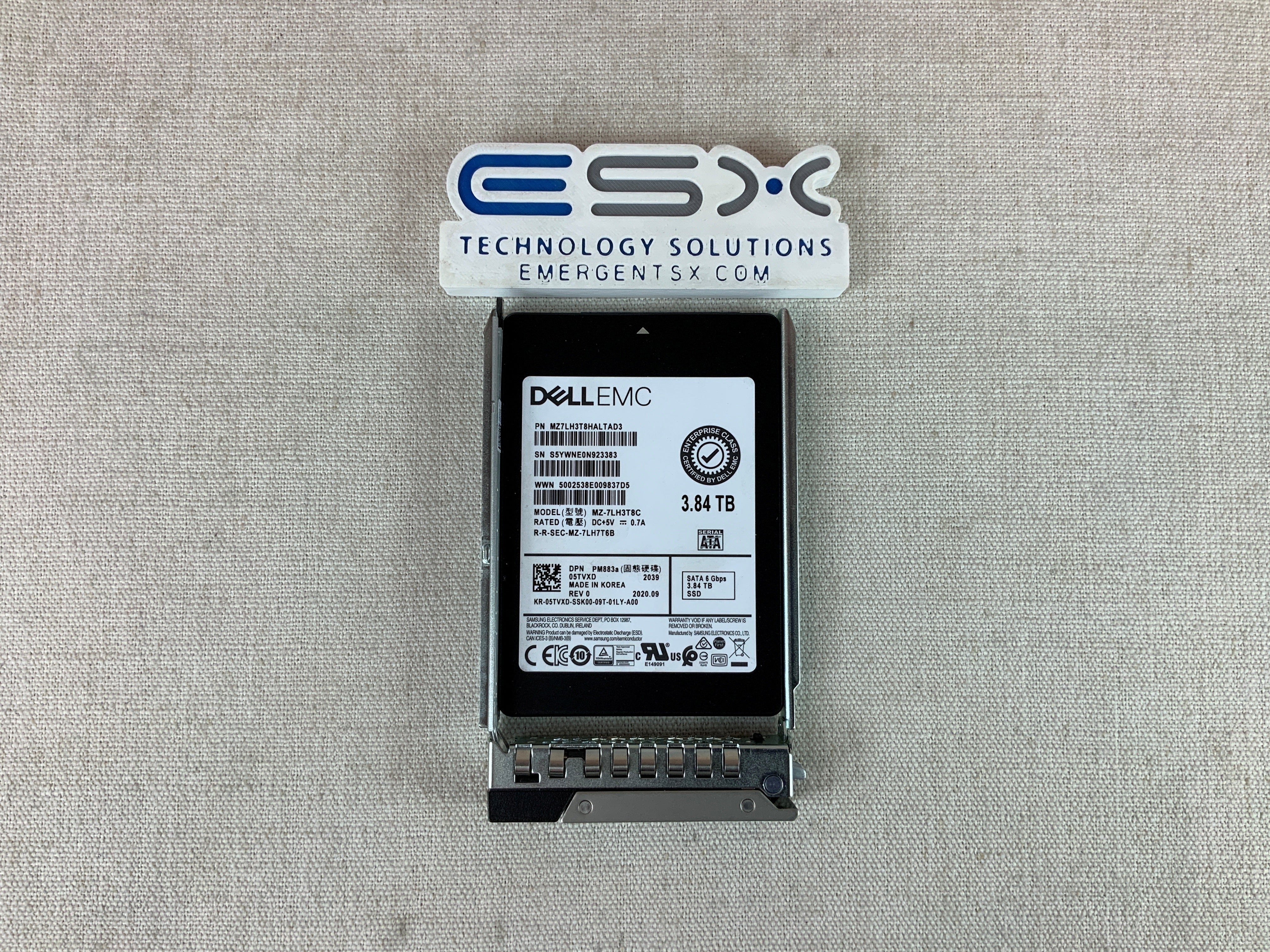 Dell 5TVXD 3.84TB 6Gb/s 2.5" SATA Read Intensive SSD MZ7LH3T8HALTAD3 14G 99%+