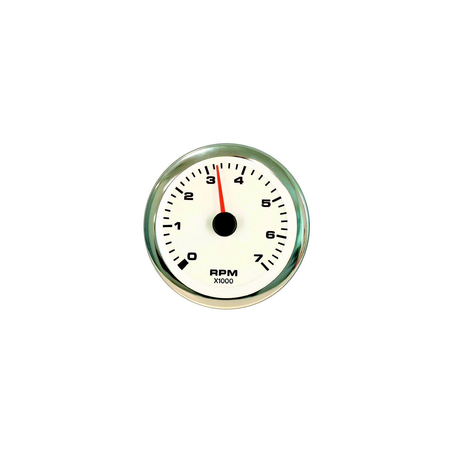 Sierra 62561P White Premier Pro Series 3" Outboard Tachometer, Stainless Steel, 0-7,000 RPM Dial Range, Outboard Alternator/Coil Sender