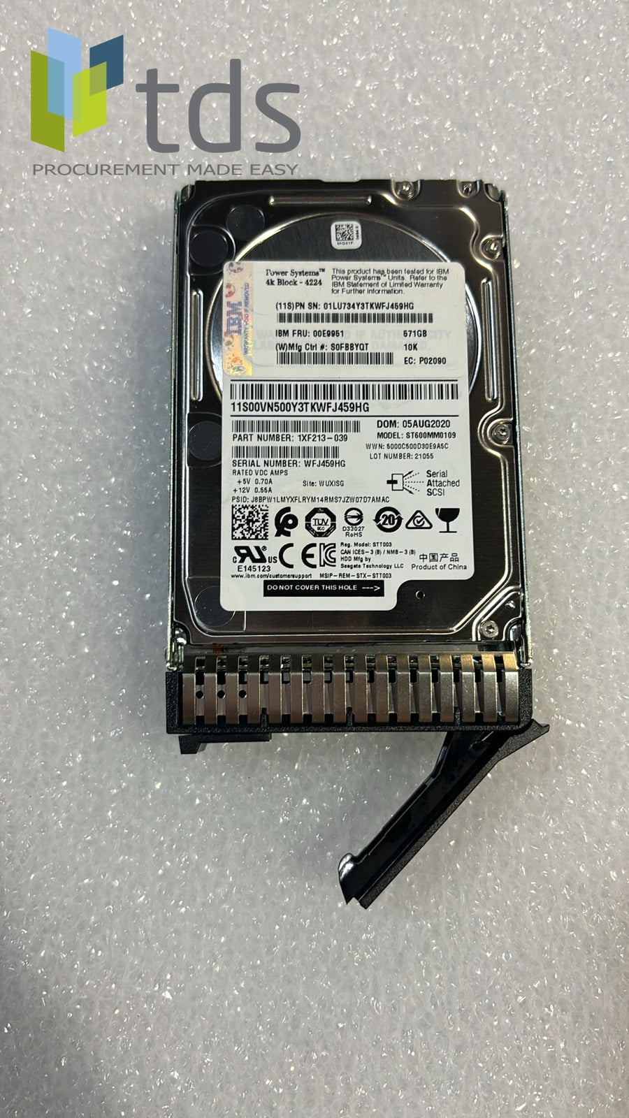 00E9951 01LU734 IBM ESF4 571GB 10K RPM SAS SFF-3 HDD ESF4