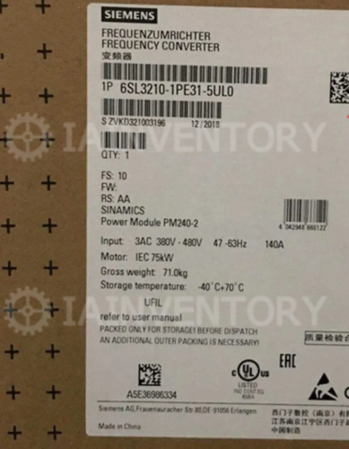 6SL3210-1PE31-5AL0 Siemens