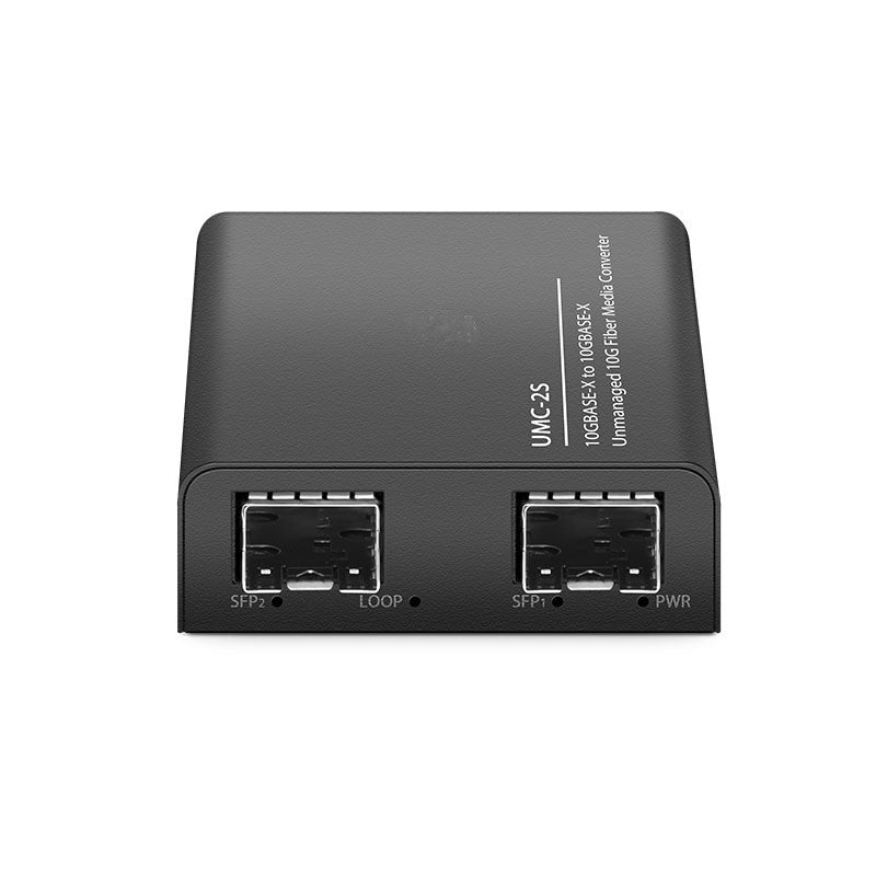 Mini Unmanaged 1x 10GBase-X to 1x 10GBase-X 2SFP+ Slots 10Gigabit Fiber Media Converter