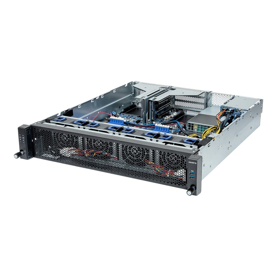 Gigabyte E263-Z30 2U Rackmount Single Socket 4th Gen AMD GENOA Server - Short Depth Edge Platform - Redundant PSU