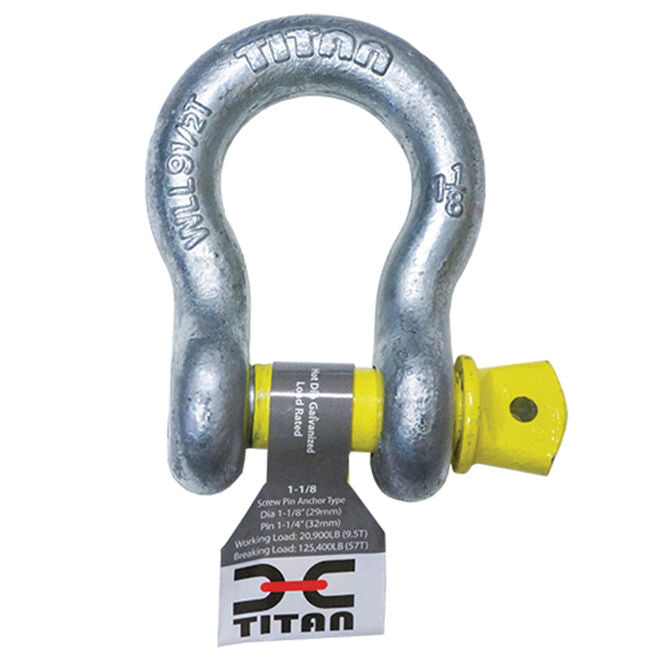 Titan Chain 10319057 Hot Galvanized Bow Shackle, 7/8"