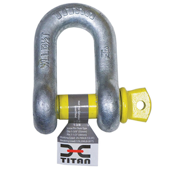 Titan Chain 10319063 Hot Galvanized D Shackle, 5/16"