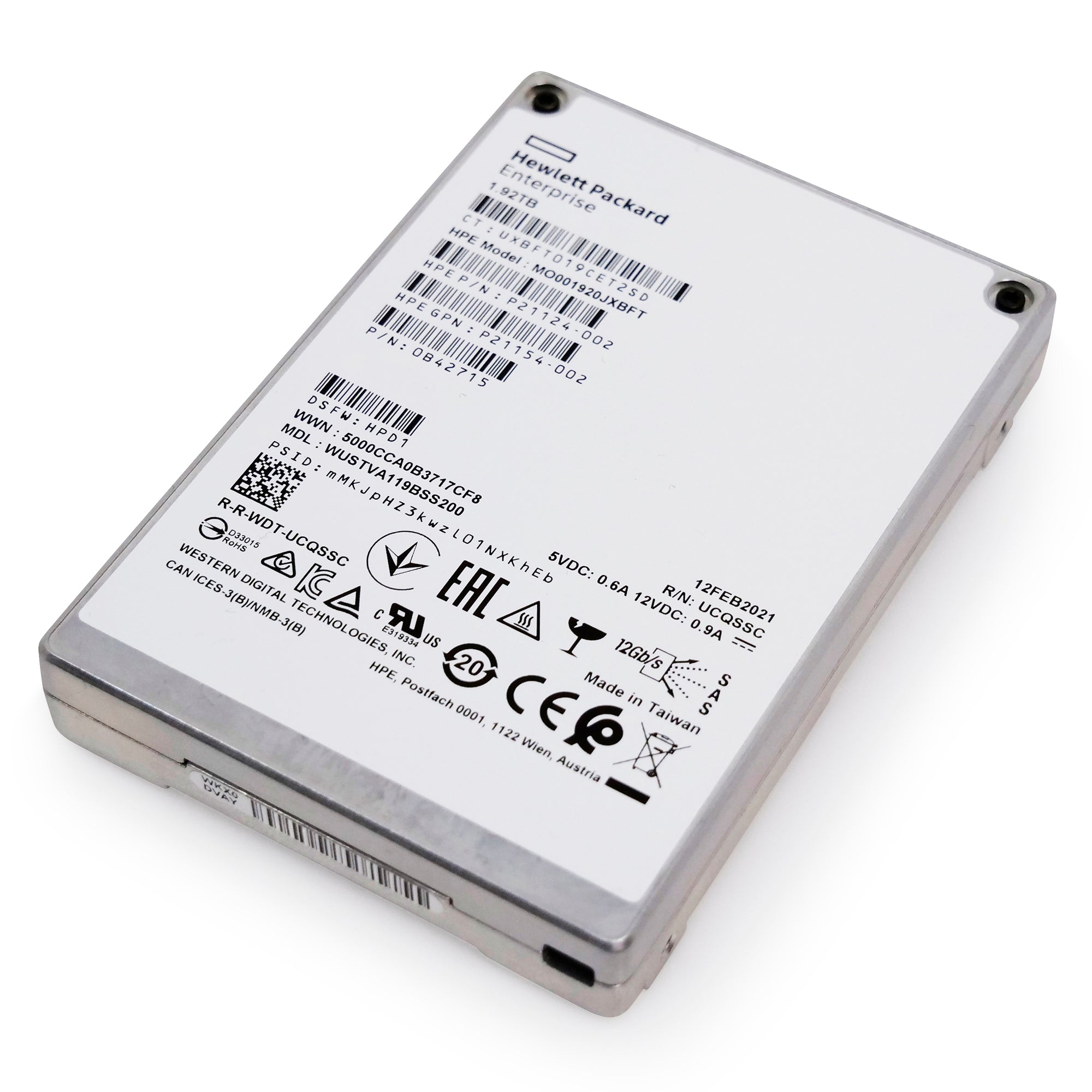 Western Digital/HP Ultrastar DC SS540 WUSTVA119BSS200 1.92TB 1DWPD SAS 12Gb/s 3D TLC 2.5in Refurbished SSD