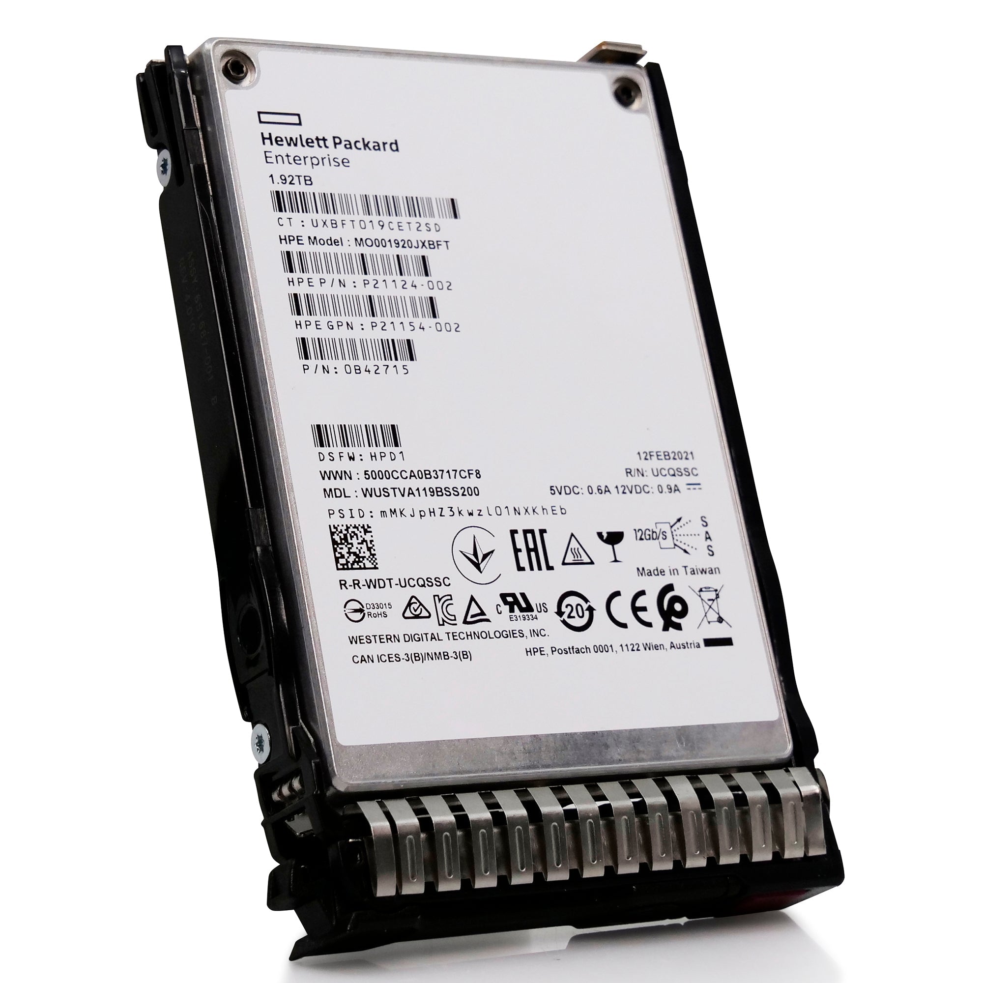 HP Generation 10 P21124-002 1.92TB 1 DWPD SAS 12Gb/s 3D TLC 2.5in Solid State Drive