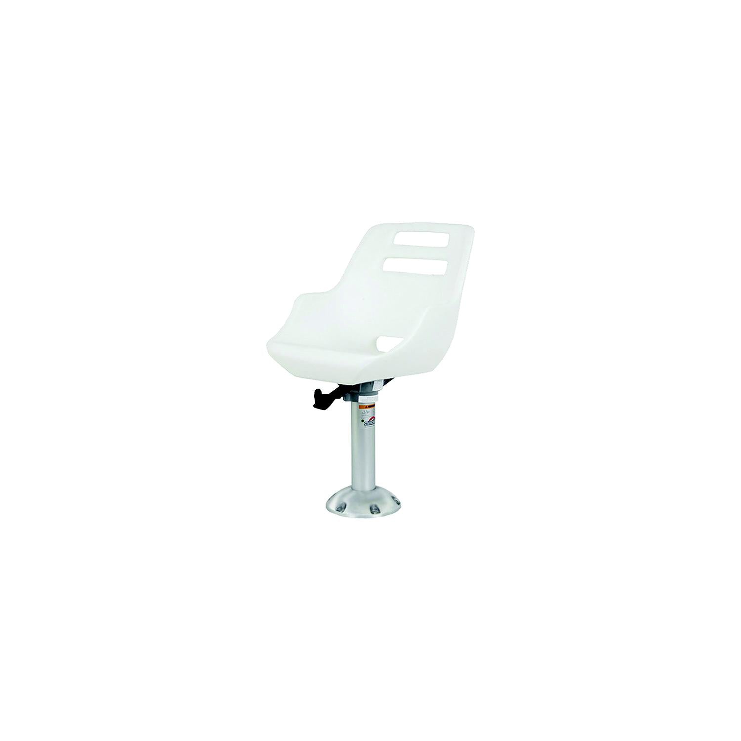 Springfield 1001408-L Admiral Fixed Height Chair Package, White, Includes Seat, Low Profile Armrest, Pedestal, Floor Base, Mounting Plate