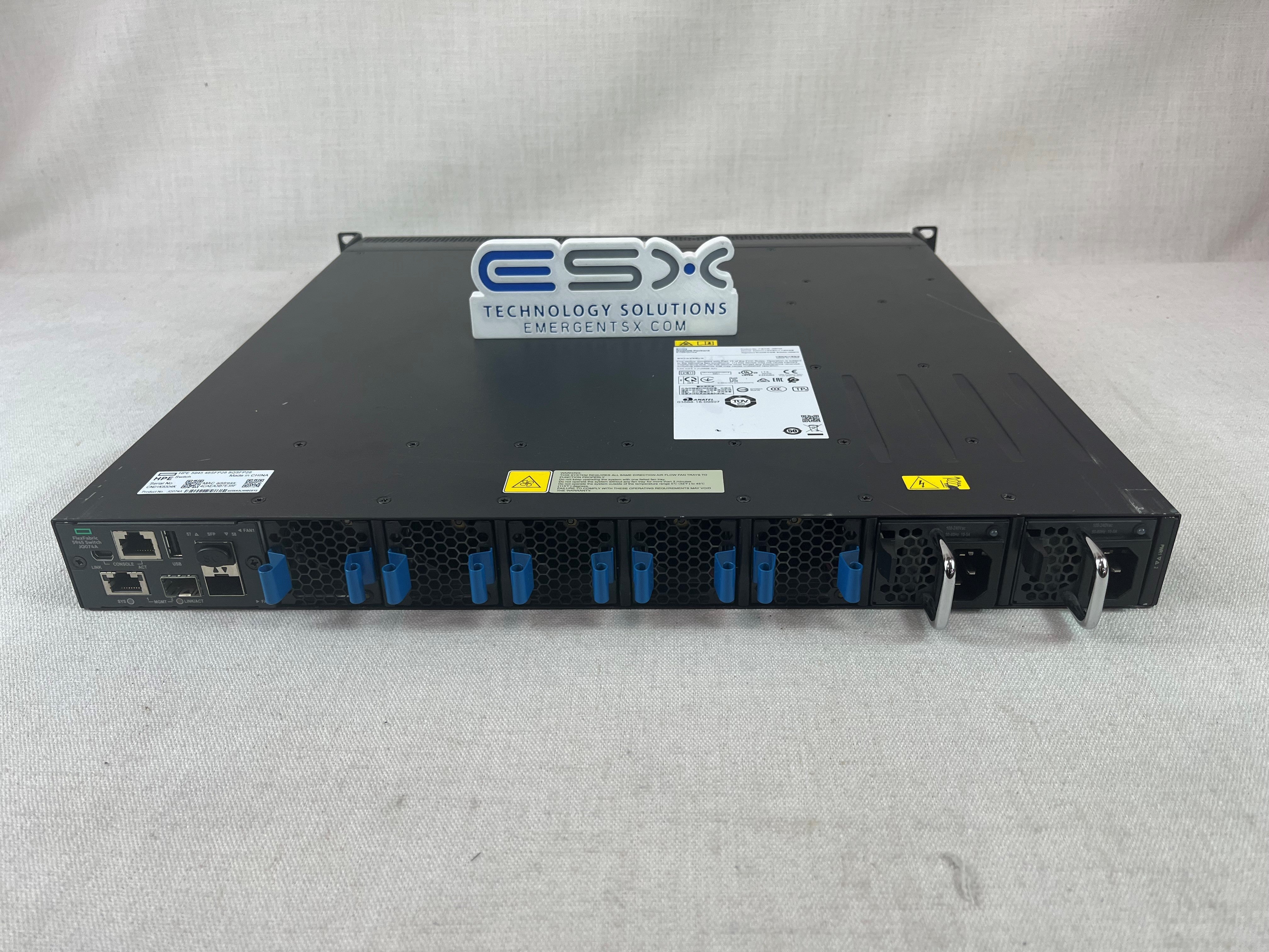 HPE 5945 48SFP28 8QSFP28 Switch Power Supplies & 5 Fans JQ074A