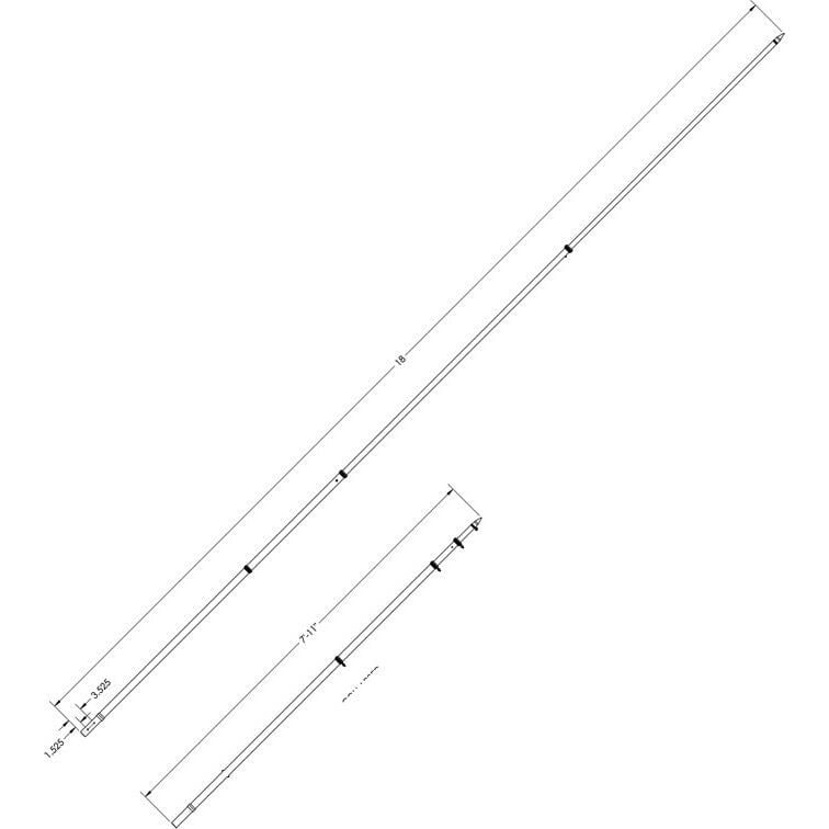 Taco Metals OT-0318HD-VEL Taco Deluxe Aluminum Tele-Outrigger Pole, 18', Silver, 1 pr.