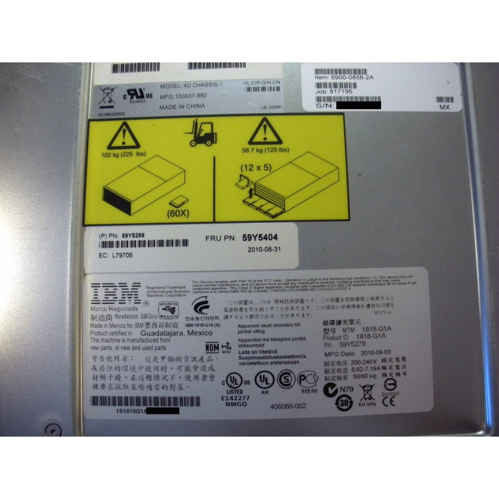 IBM 1818-G1A EXP5060 High Density Disk Enclosure with 60TB & Rack Kit via Flagship Tech