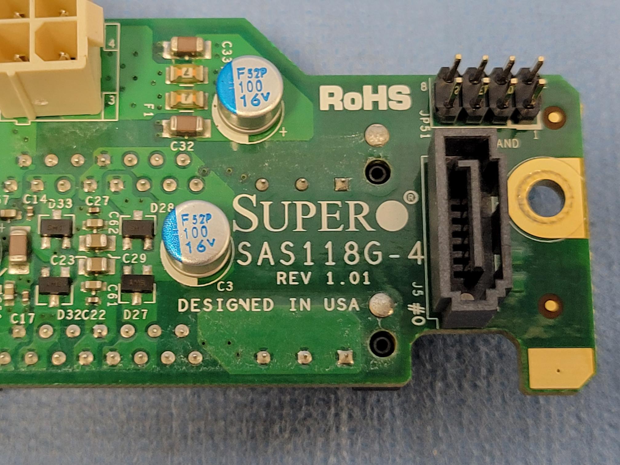 SuperMicro 1U 4-Bay SFF SAS HDD Backplane SAS118G-4