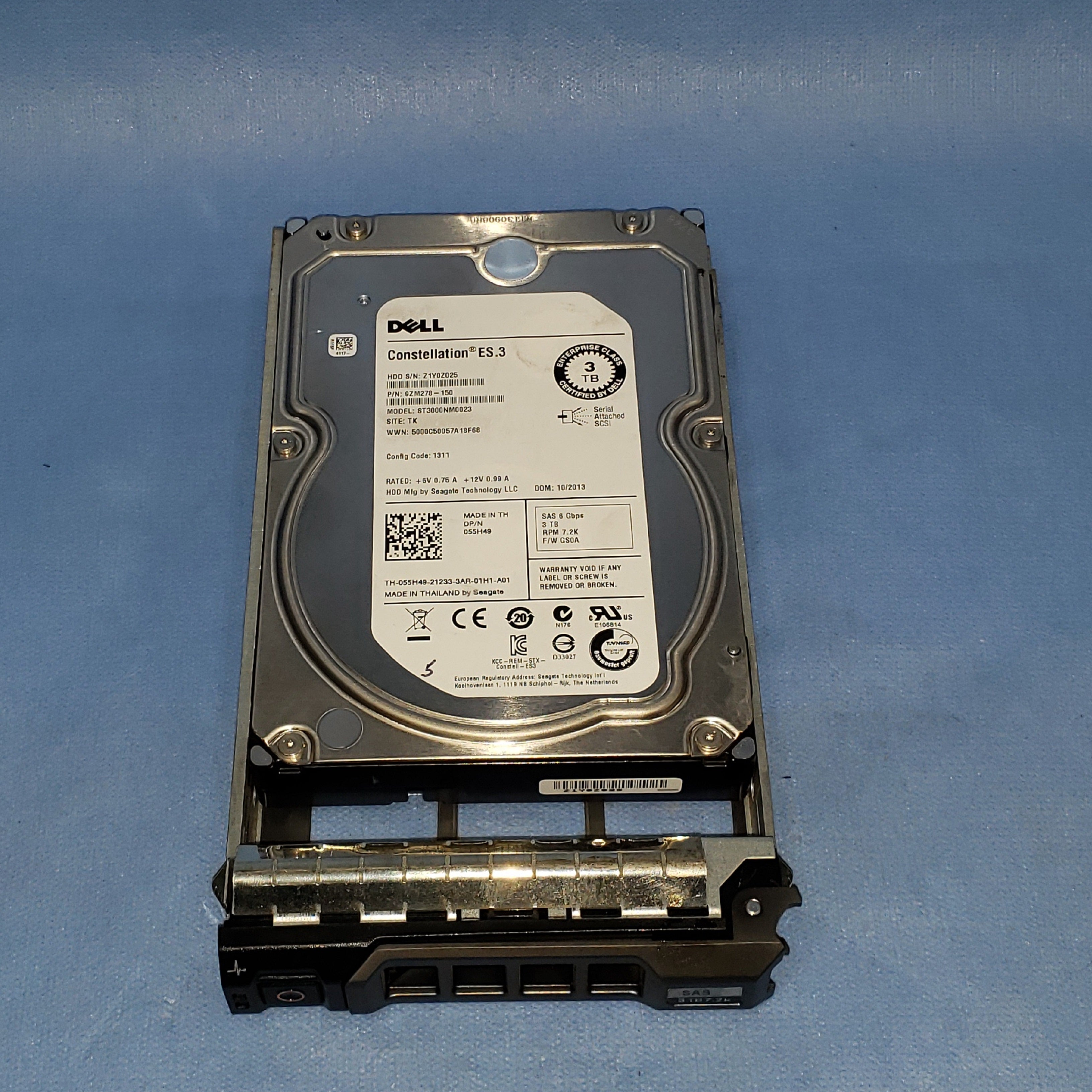 Dell 55H49 3TB 7.2k 3.5” LFF SAS Hard Drive ST3000NM0023