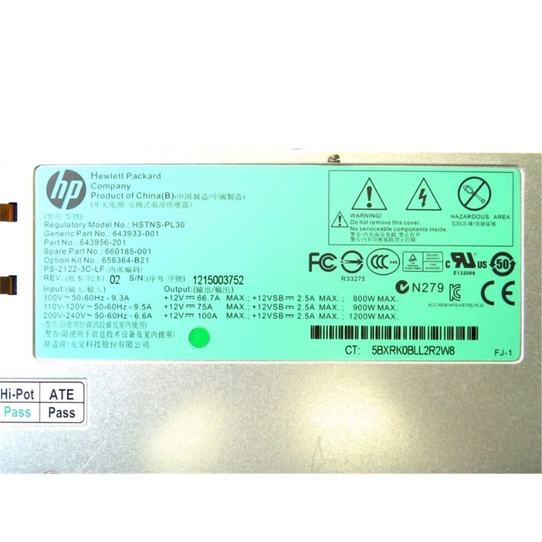 HP 660185-001 656364-B21 1200W Server Power Supply (Refurbished)