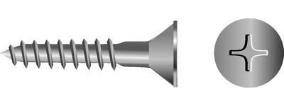 Seachoice SC4121 Phillips Wood Screw Flat Head, #10 x 3"