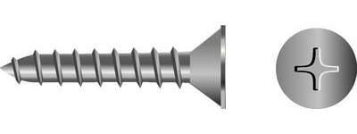 Seachoice SC8360 Phillips Tapping Screws Flat Head, #18 x 1-1/2"