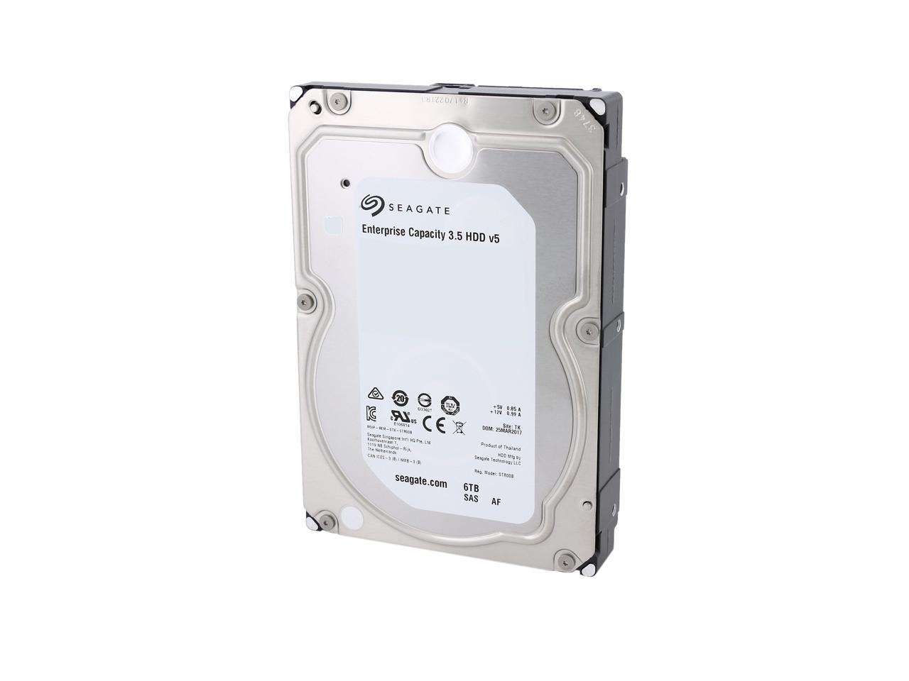 Disco rígido interno Seagate Enterprise Capacity 3.5 V.5 ST6000NM0095 de 6 TB, 7200 RPM, cache de 256 MB, SAS, 12 Gb/s, 3,5" (unidade avulsa).