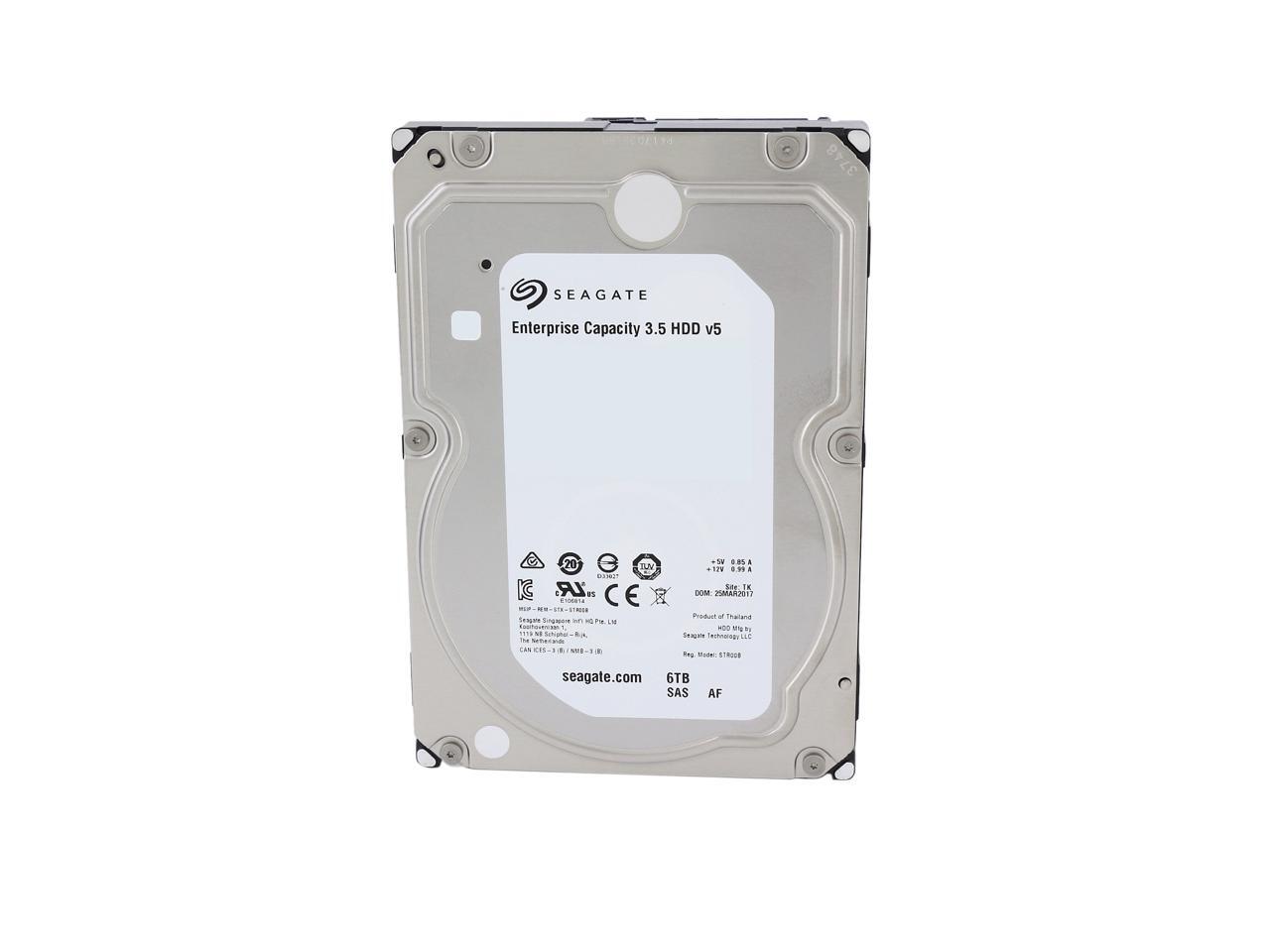 Disco rígido interno Seagate Enterprise Capacity 3.5 V.5 ST6000NM0095 de 6 TB, 7200 RPM, cache de 256 MB, SAS, 12 Gb/s, 3,5" (unidade avulsa).