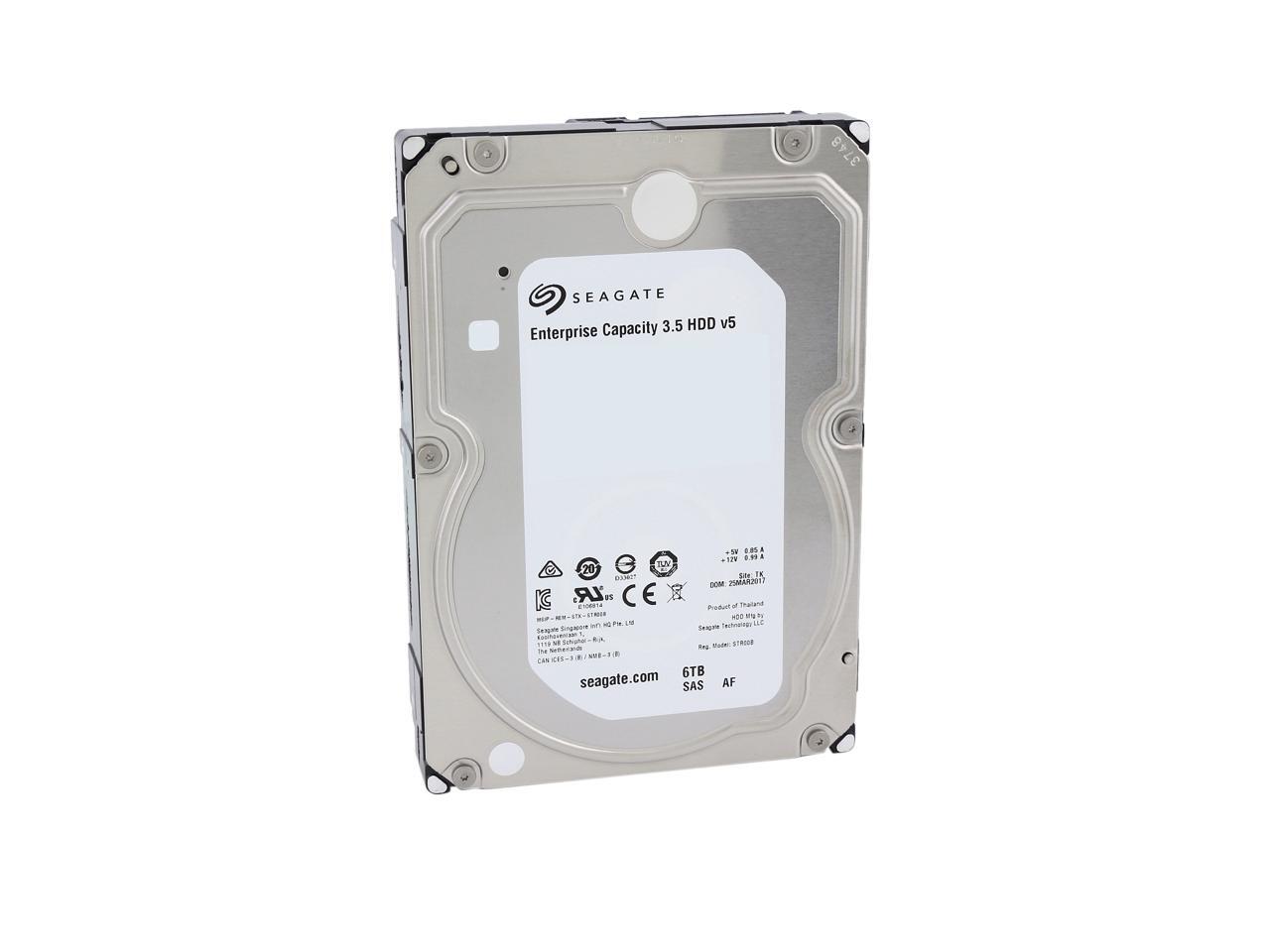 Disco rígido interno Seagate Enterprise Capacity 3.5 V.5 ST6000NM0095 de 6 TB, 7200 RPM, cache de 256 MB, SAS, 12 Gb/s, 3,5" (unidade avulsa).