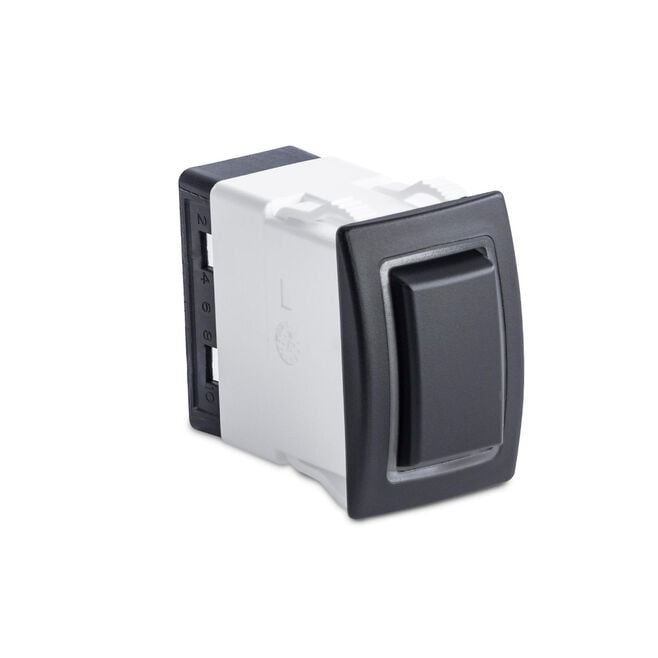 Sierra RK40690B Rocker Switch w/Halo LED Light, ON OFF ON (Dependent), SPDT, Blue