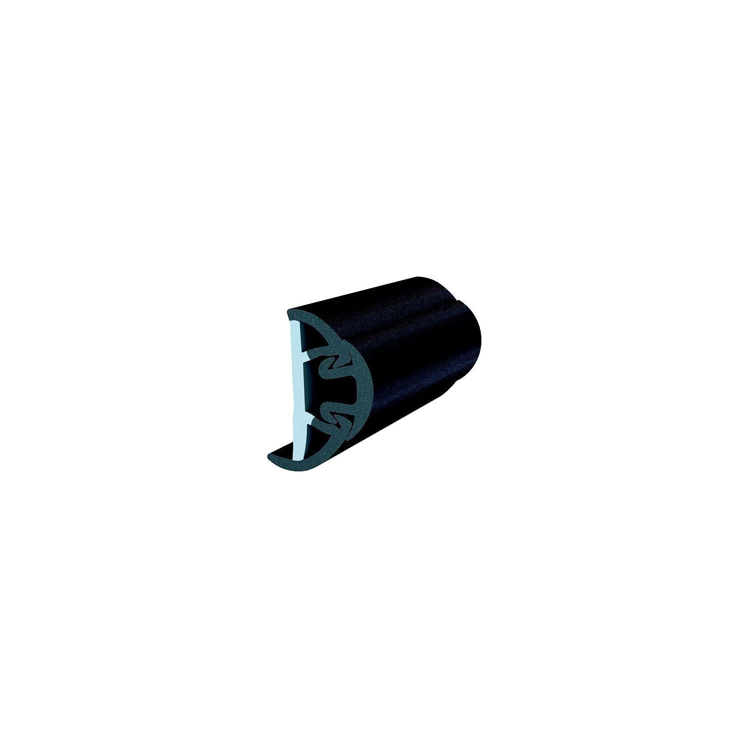 Taco Metals V11-9991BBK60-2 SuproFlex Rub Rail Kit, 1-5/8" x 7/8" Small, Black, with Vinyl Overlay Insert